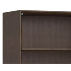 Libreria Devlin in LEGNO MASSELLO e metallo, 168 cm x 76 cm, rettangolare, stile industriale, metà secolo, con ripiani aperti, colore noce marrone