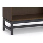 Libreria Devlin in LEGNO MASSELLO e metallo, 168 cm x 76 cm, rettangolare, stile industriale, metà secolo, con ripiani aperti, colore noce marrone