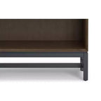 Libreria Devlin in LEGNO MASSELLO e metallo, 168 cm x 76 cm, rettangolare, stile industriale, metà secolo, con ripiani aperti, colore noce marrone