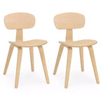 Costway Modern Dining Chair Set of 2 w/Wide Seat & Curved Backrest Adjustable Foot Pads