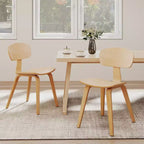 Costway Set di 2 Sedie da Pranzo Moderne con Sedile Ampio e Schienale Curvo Piedini Regolabili