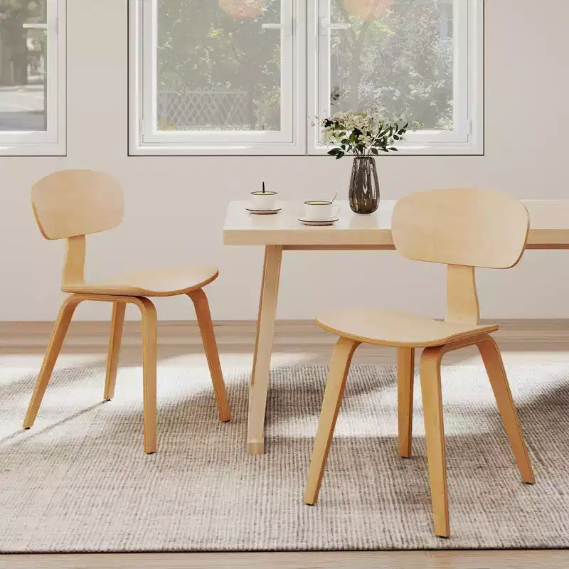 Costway Set di 2 Sedie da Pranzo Moderne con Sedile Ampio e Schienale Curvo Piedini Regolabili