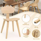 Costway Set di 2 Sedie da Pranzo Moderne con Sedile Ampio e Schienale Curvo Piedini Regolabili
