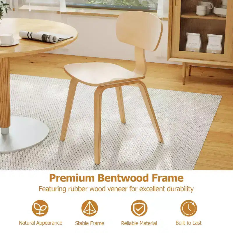 Costway Set di 2 Sedie da Pranzo Moderne con Sedile Ampio e Schienale Curvo Piedini Regolabili