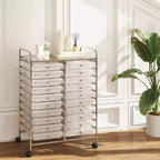 Gymax carrello contenitore mobile a 20 cassetti arcobaleno/nero/trasparente/grigio + beige + giallo/multicolore/macaron/sfumato rosa/grigio/rosa acceso/arancione/viola/bianco