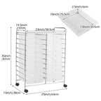 Gymax carrello contenitore mobile a 20 cassetti arcobaleno/nero/trasparente/grigio + beige + giallo/multicolore/macaron/sfumato rosa/grigio/rosa acceso/arancione/viola/bianco