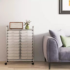 Gymax carrello contenitore mobile a 20 cassetti arcobaleno/nero/trasparente/grigio + beige + giallo/multicolore/macaron/sfumato rosa/grigio/rosa acceso/arancione/viola/bianco