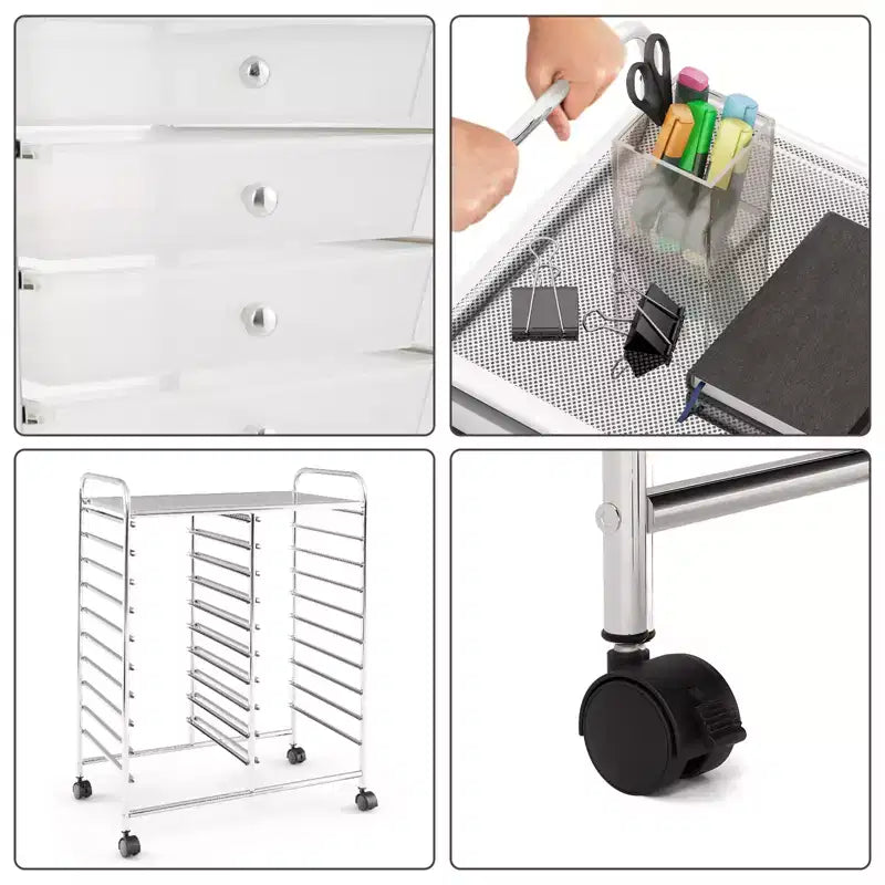 Gymax carrello contenitore mobile a 20 cassetti arcobaleno/nero/trasparente/grigio + beige + giallo/multicolore/macaron/sfumato rosa/grigio/rosa acceso/arancione/viola/bianco