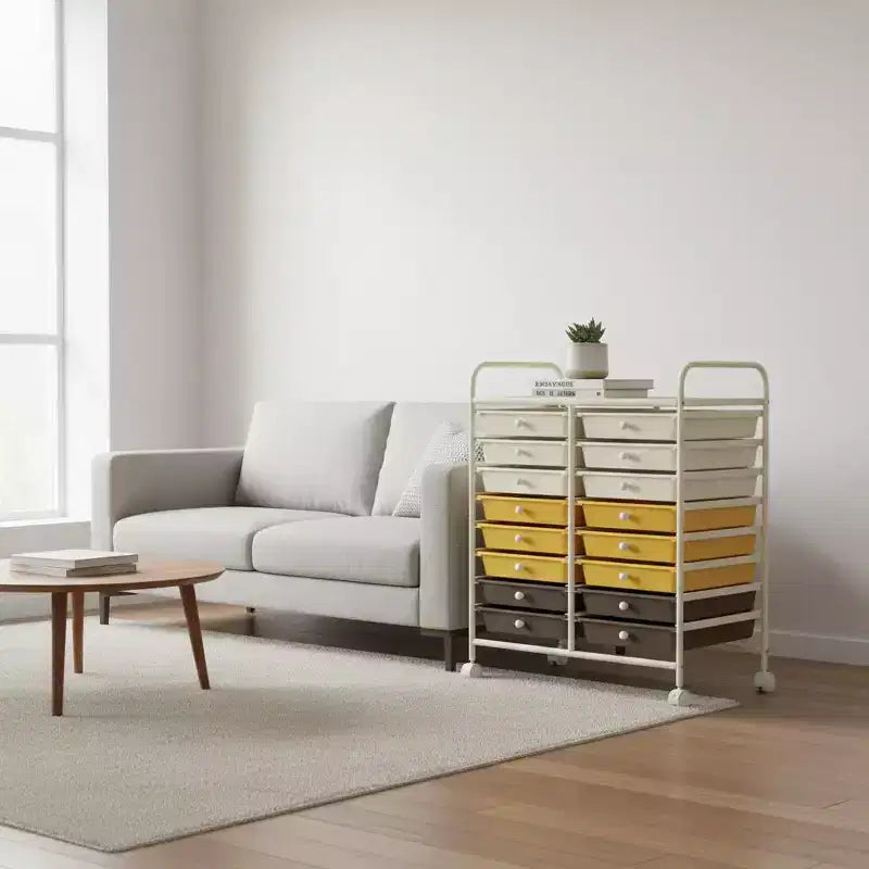 Gymax carrello contenitore mobile a 20 cassetti arcobaleno/nero/trasparente/grigio + beige + giallo/multicolore/macaron/sfumato rosa/grigio/rosa acceso/arancione/viola/bianco