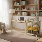 Gymax carrello contenitore mobile a 20 cassetti arcobaleno/nero/trasparente/grigio + beige + giallo/multicolore/macaron/sfumato rosa/grigio/rosa acceso/arancione/viola/bianco
