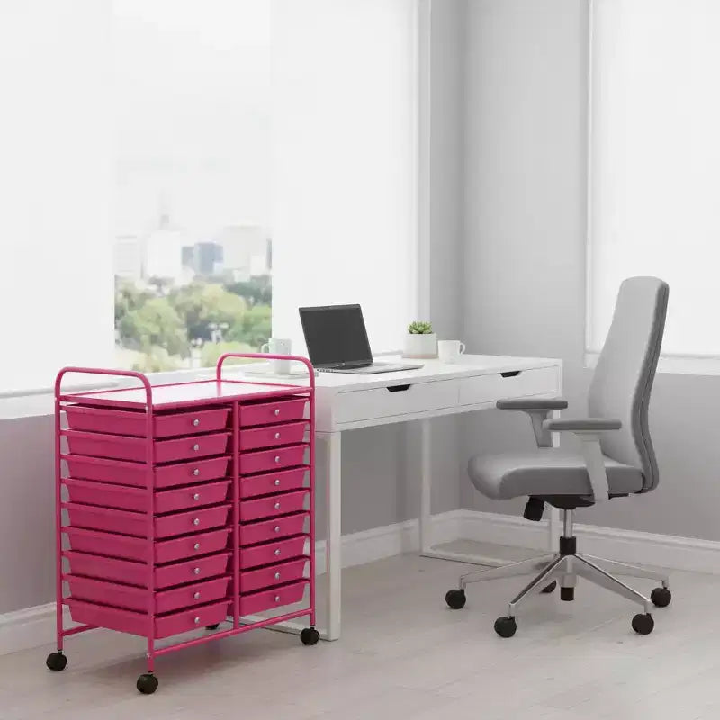 Gymax carrello contenitore mobile a 20 cassetti arcobaleno/nero/trasparente/grigio + beige + giallo/multicolore/macaron/sfumato rosa/grigio/rosa acceso/arancione/viola/bianco