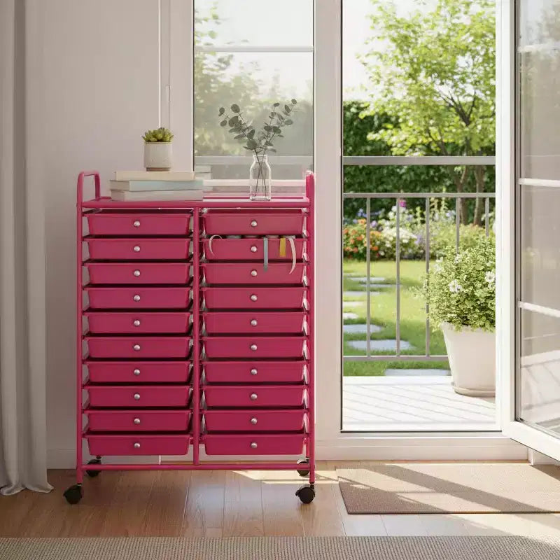 Gymax carrello contenitore mobile a 20 cassetti arcobaleno/nero/trasparente/grigio + beige + giallo/multicolore/macaron/sfumato rosa/grigio/rosa acceso/arancione/viola/bianco