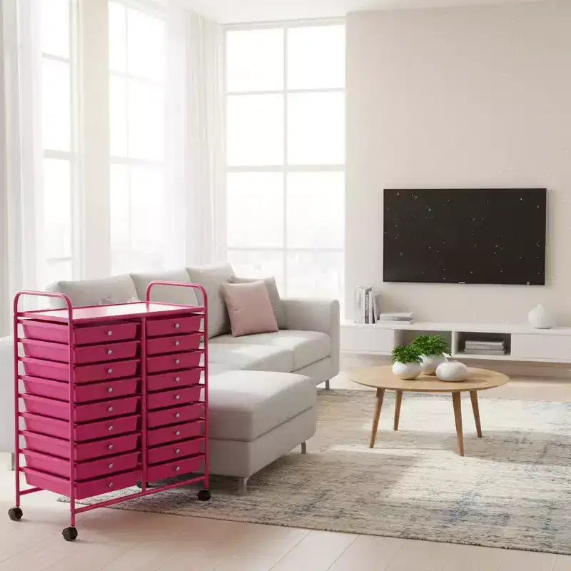 Gymax carrello contenitore mobile a 20 cassetti arcobaleno/nero/trasparente/grigio + beige + giallo/multicolore/macaron/sfumato rosa/grigio/rosa acceso/arancione/viola/bianco