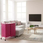 Gymax carrello contenitore mobile a 20 cassetti arcobaleno/nero/trasparente/grigio + beige + giallo/multicolore/macaron/sfumato rosa/grigio/rosa acceso/arancione/viola/bianco