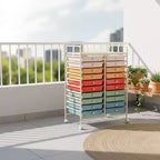 Gymax carrello contenitore mobile a 20 cassetti arcobaleno/nero/trasparente/grigio + beige + giallo/multicolore/macaron/sfumato rosa/grigio/rosa acceso/arancione/viola/bianco