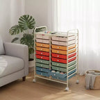 Gymax carrello contenitore mobile a 20 cassetti arcobaleno/nero/trasparente/grigio + beige + giallo/multicolore/macaron/sfumato rosa/grigio/rosa acceso/arancione/viola/bianco