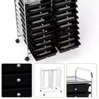 Gymax carrello contenitore mobile a 20 cassetti arcobaleno/nero/trasparente/grigio + beige + giallo/multicolore/macaron/sfumato rosa/grigio/rosa acceso/arancione/viola/bianco