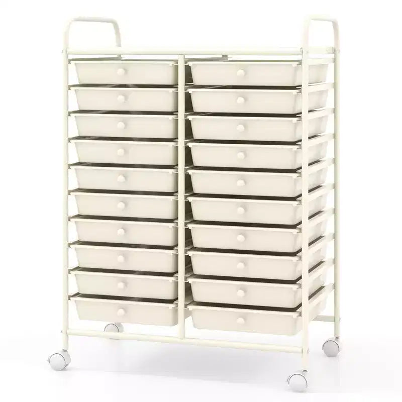 Gymax carrello contenitore mobile a 20 cassetti arcobaleno/nero/trasparente/grigio + beige + giallo/multicolore/macaron/sfumato rosa/grigio/rosa acceso/arancione/viola/bianco