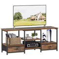 MAYEERTY TV Stand with 2 Fabric Drawers & Built-in Outlet, Media Console for Living Room Bedroom