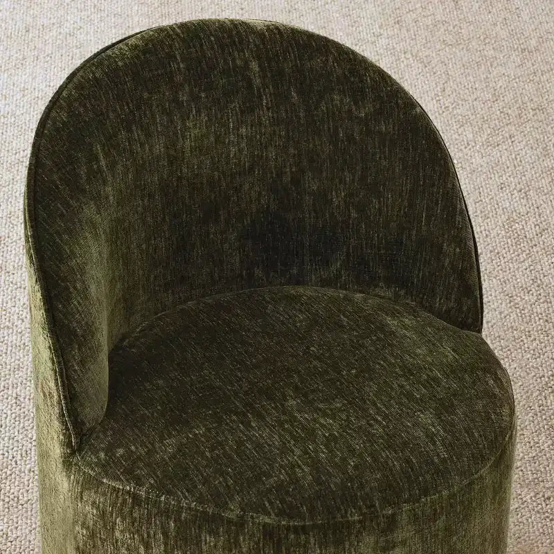 Set da pranzo rotondo moderno per 6 persone, tavolo da pranzo nero con piedistallo, sedie a botte girevoli in ciniglia con ruote - Panipeachy