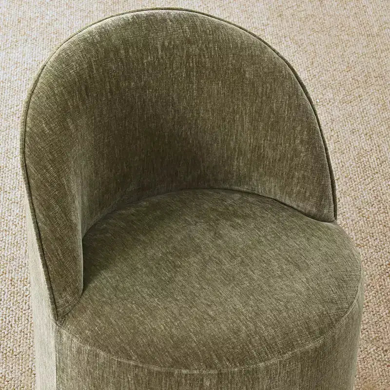 Set da pranzo rotondo moderno per 6 persone, tavolo da pranzo nero con piedistallo, sedie a botte girevoli in ciniglia con ruote - Panipeachy