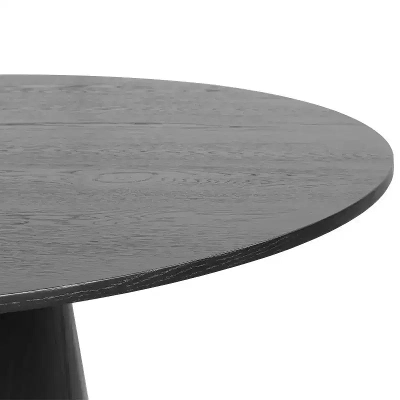 Set da pranzo rotondo moderno per 6 persone, tavolo da pranzo nero con piedistallo, sedie a botte girevoli in ciniglia con ruote - Panipeachy