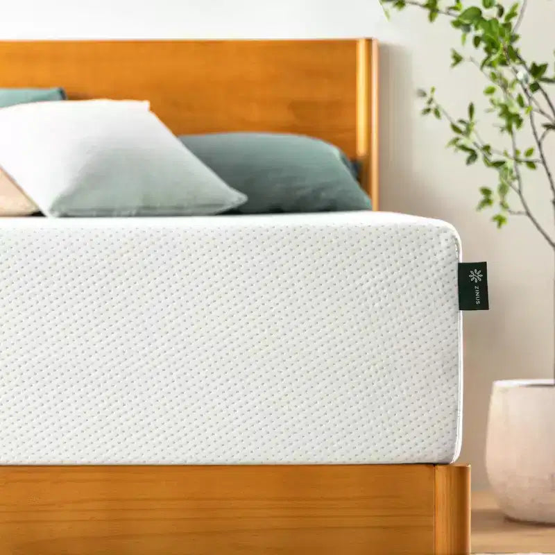 ZINUS 10 Inch Queen Green Tea Memory Foam Mattress, Fiberglass Free, Medium Firm Feel, Zoned Pressure Relief, Certified Safe Foams & Fabric.