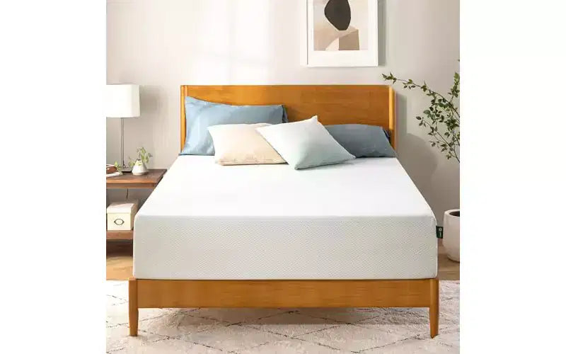 ZINUS Materasso in memory foam al tè verde, 10 pollici, queen, senza fibra di vetro, rigidità media, sollievo dalla pressione zonale, schiume e tessuto certificati sicuri.