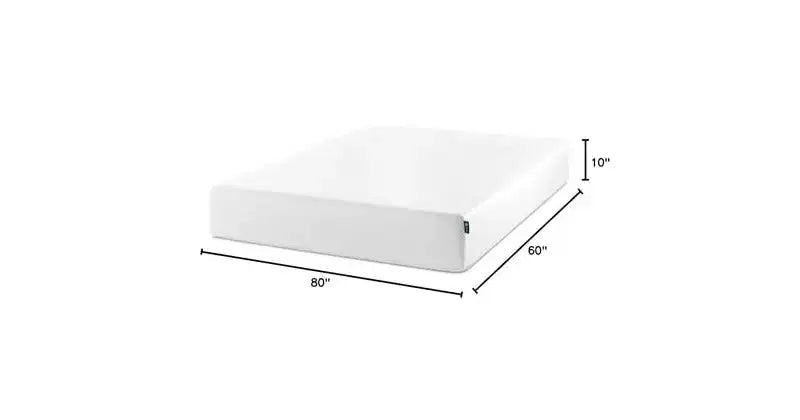 ZINUS Materasso in memory foam al tè verde, 10 pollici, queen, senza fibra di vetro, rigidità media, sollievo dalla pressione zonale, schiume e tessuto certificati sicuri.