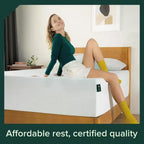 ZINUS Materasso in memory foam al tè verde, 10 pollici, queen, senza fibra di vetro, rigidità media, sollievo dalla pressione zonale, schiume e tessuto certificati sicuri.