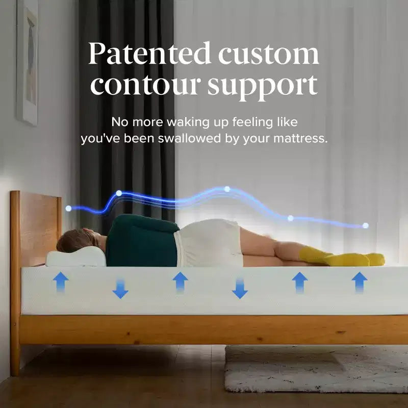 ZINUS Materasso in memory foam al tè verde, 10 pollici, queen, senza fibra di vetro, rigidità media, sollievo dalla pressione zonale, schiume e tessuto certificati sicuri.