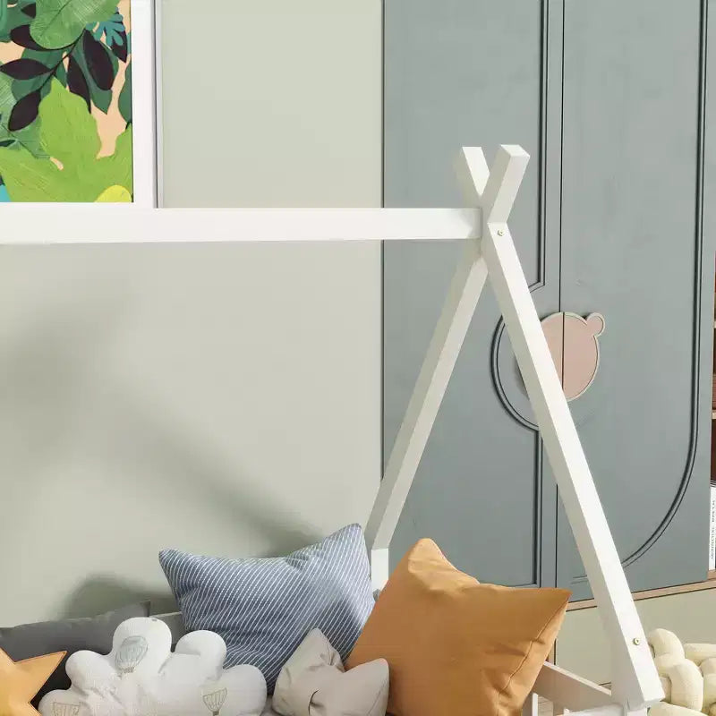 Letto a pavimento a forma di tenda Bellemave a una piazza con spondine e doghe