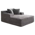 Acekool Oversized Corduroy Chaise Lounge Chair, Grey 67x50 Deep Seat Cloud Sleeper Couch Sofa Bed, No Assembly Floor Sofa for Living Room Bedroom
