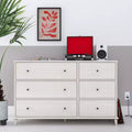 JVNOXK 51 Ivory Mid-Century Modern 6 Drawer Dresser, Farnsworth Storage Cabinet with Metal Slides, Engineered Wood