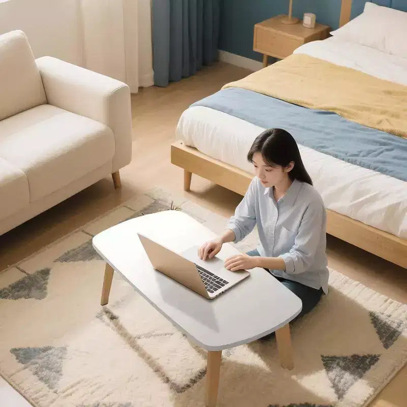 Tavolino Pieghevole in Legno, Tavolo Pieghevole per Laptop da 100 cm, Tavolino Basso per Piccoli Spazi da Usare Seduti a Terra per Soggiorno, Camera da Letto, Ufficio