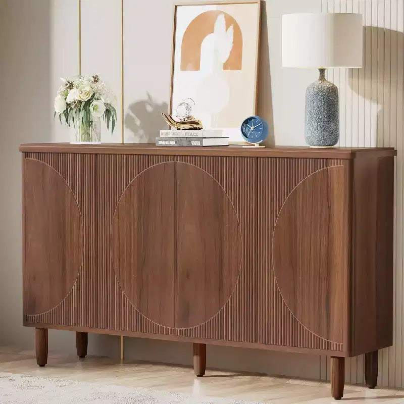 Lantine Buffet Cabinet Sideboard: Modern storage cabinet with doors, suitable for living room, kitchen, dining room (Brown). From Lantine Store.