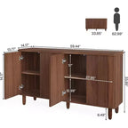 Credenza Lantine Buffet: Mobile contenitore moderno con ante, adatto per soggiorno, cucina, sala da pranzo (Marrone). Del negozio Lantine.