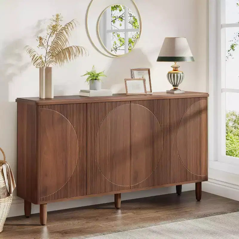 Credenza Lantine Buffet: Mobile contenitore moderno con ante, adatto per soggiorno, cucina, sala da pranzo (Marrone). Del negozio Lantine.