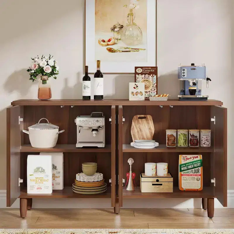 Credenza Lantine Buffet: Mobile contenitore moderno con ante, adatto per soggiorno, cucina, sala da pranzo (Marrone). Del negozio Lantine.