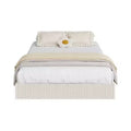 Wooden Bed Frame, Platform Bed with Fluted Design, Sturdy, Stylish & Noise-Free Design, Easy Assembly, No Box Spring Needed, Noise Free