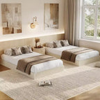 Struttura letto in legno, letto a piattaforma con design scanalato, robusto, elegante e silenzioso, facile da montare, non necessita di rete a molle, silenzioso