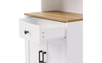 JVNOXK Armadietto contenitore elegante in stile rustico con gambe in legno a forma di zucca e ripiani regolabili, perfetto per il soggiorno, bianco