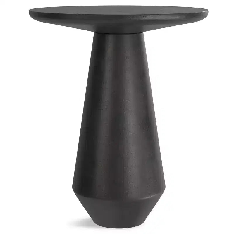 Sarah Contemporary 16 inch Wide Cast Aluminum Side Table in Graphite, Fully Assembled