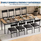 Set da pranzo da 5 pezzi, Set tavolo da cucina in legno con 4 sedie imbottite in PU, Set dinette industriale con struttura in metallo per sala da pranzo, cene in casa, feste
