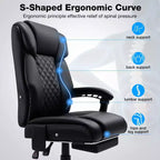 HOFFREE Sedia da Ufficio Ergonomica con Massaggio a 6 Punti e Reclinabile, Regolabile, in Similpelle, Supporta 180 kg, Perfetta per l'Ufficio Domestico