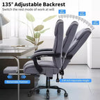 HOFFREE Sedia da Ufficio Ergonomica con Massaggio a 6 Punti e Reclinabile, Regolabile, in Similpelle, Supporta 180 kg, Perfetta per l'Ufficio Domestico