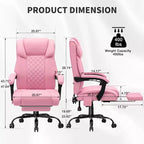HOFFREE Sedia da Ufficio Ergonomica con Massaggio a 6 Punti e Reclinabile, Regolabile, in Similpelle, Supporta 180 kg, Perfetta per l'Ufficio Domestico