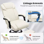 HOFFREE Sedia da Ufficio Ergonomica con Massaggio a 6 Punti e Reclinabile, Regolabile, in Similpelle, Supporta 180 kg, Perfetta per l'Ufficio Domestico