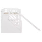 Bellemave Letto a soppalco singolo con scivolo, struttura in legno con scalini contenitore e ringhiere di sicurezza, ideale per le camere da letto.