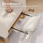 Moderna sedia a dondolo per cameretta, sedia a dondolo imbottita in boucle, comoda poltrona reclinabile a dondolo con tasca laterale, dondolo a scorrimento per soggiorno, camera da letto